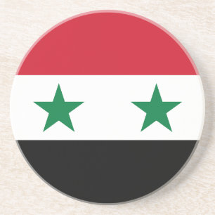 Dessous De Verre En Grès Ancien drapeau de Syrie