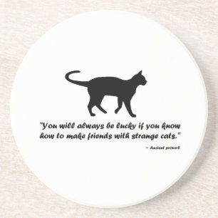 Dessous De Verre En Grès Ancien proverbe de chat