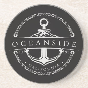 Dessous De Verre En Grès Ancre de voile Oceanside Californie 1991