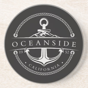 Dessous De Verre En Grès Ancre de voilier Oceanside Californie 1952