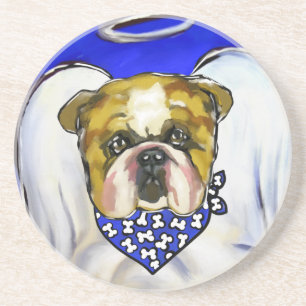 Dessous De Verre En Grès Ange Bulldog