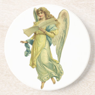 Dessous De Verre En Grès Ange de Noël victorien, Gloria in Excelsis Deo