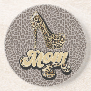 Dessous De Verre En Grès Animal Print MOM Designer  Sand Stone Coaster