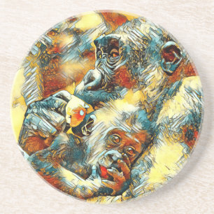 Dessous De Verre En Grès AnimalArt_Gorilla_001