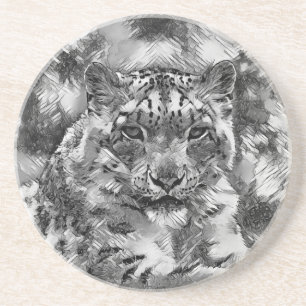 Dessous De Verre En Grès AnimalArtBW_Leopard_001