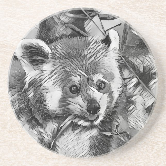 Dessous De Verre En Grès AnimalArtBW_RedPanda_003 (Devant)