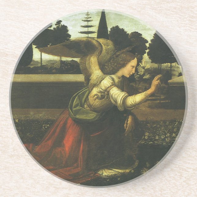 Dessous De Verre En Grès Annonciation du Seigneur par Léonard de Vinci (Devant)