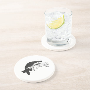 Dessous De Verre En Grès Anteater Silhouette main