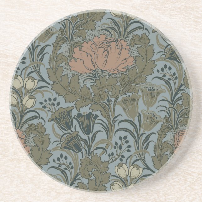 Dessous De Verre En Grès Antique Fleur Morris Jardin Fond d'écran Floral (Devant)