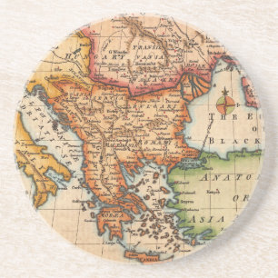 Dessous De Verre En Grès Antique vieille carte inspirée (2)