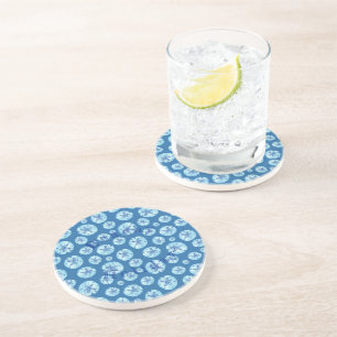 Dessous De Verre En Grès Aqua-turquoise sable bleu dollar aquarelle personn