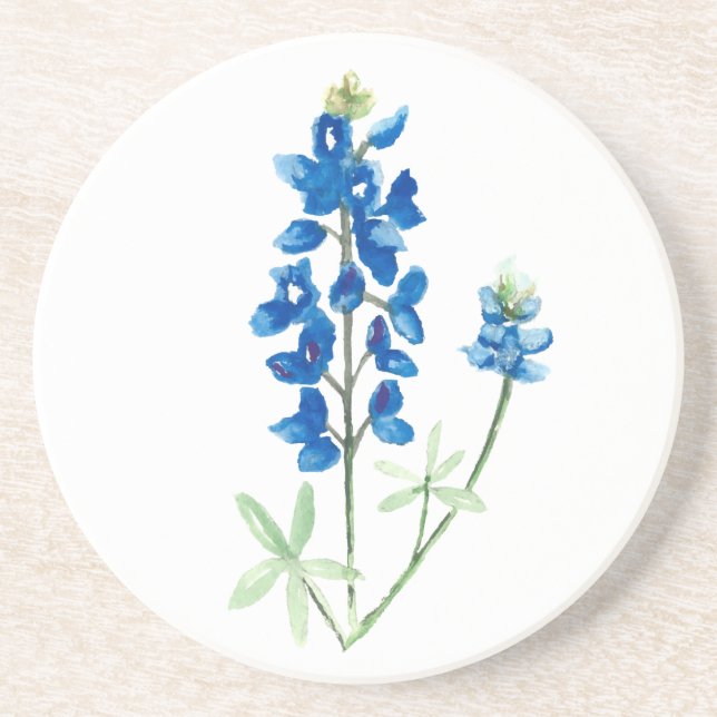 Dessous De Verre En Grès Aquarelle Bluebonnet 6 (Devant)