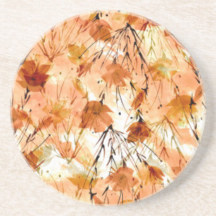 Dessous De Verre En Grès Aquarelle Botaniques : Motif Plante Vintage.