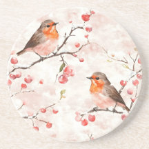 Aquarelle dans un arbre d'hiver neigeux et des bai