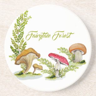 Dessous De Verre En Grès Aquarelle de la forêt de Fairytale ensemble de cha