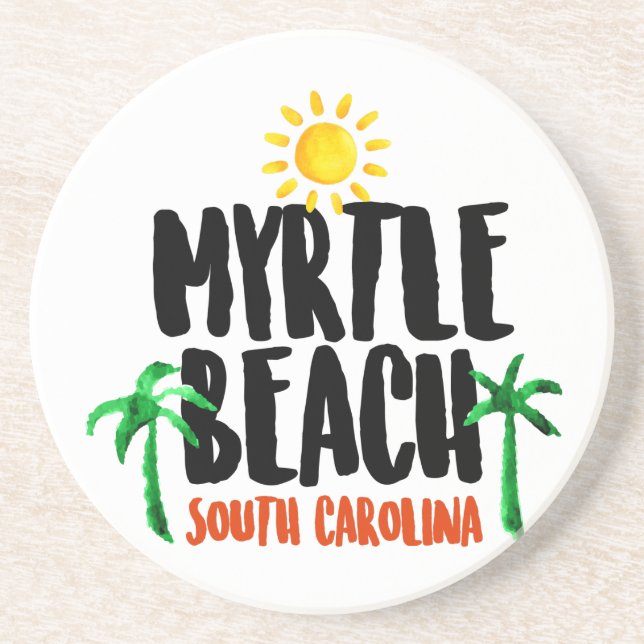 Dessous De Verre En Grès Aquarelle de Myrtle Beach (Devant)
