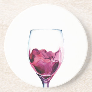 Dessous De Verre En Grès Aquarelle de vin rouge Dessous de verre de grès