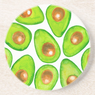 Dessous De Verre En Grès Aquarelle en tranches d'Avocado
