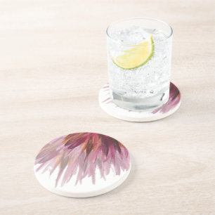 Dessous De Verre En Grès Aquarelle florale Abstraite peinte à la main