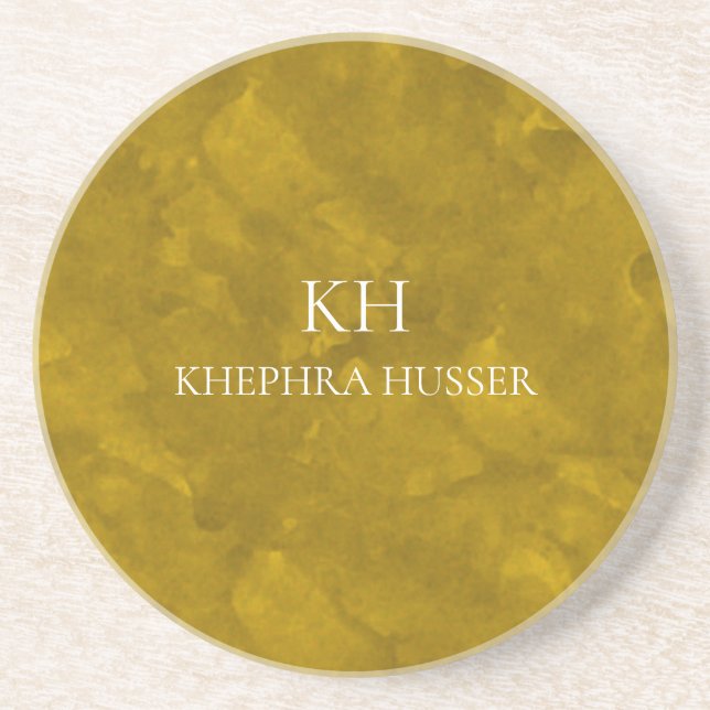 Dessous De Verre En Grès Aquarelle jaune (Devant)