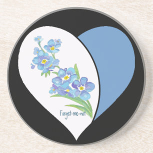 Dessous De Verre En Grès Aquarelle Oubliez-moi pas Fleur