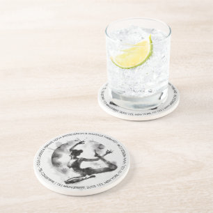 Dessous De Verre En Grès Aquarelle Yoga Reiki Pose King Pigeon à une jambe