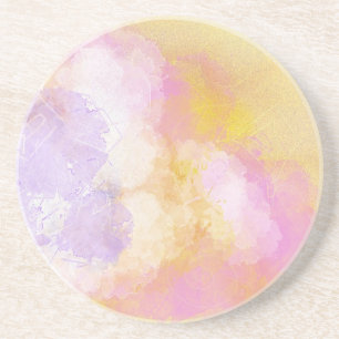 Dessous De Verre En Grès Aquarelles abstraites - arrière - plan orange