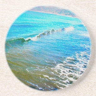 Dessous De Verre En Grès Aquarelles Vagues