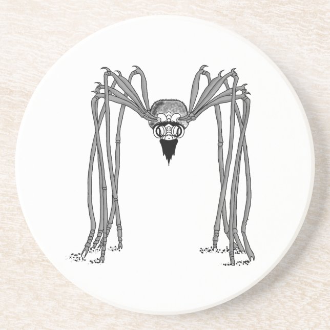 Dessous De Verre En Grès araignée . noir et blanc (Devant)