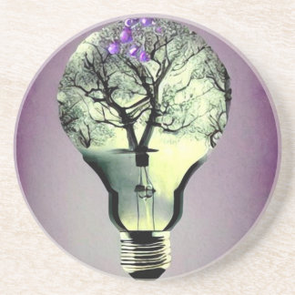Dessous De Verre En Grès Arbre à l'intérieur d'une ampoule