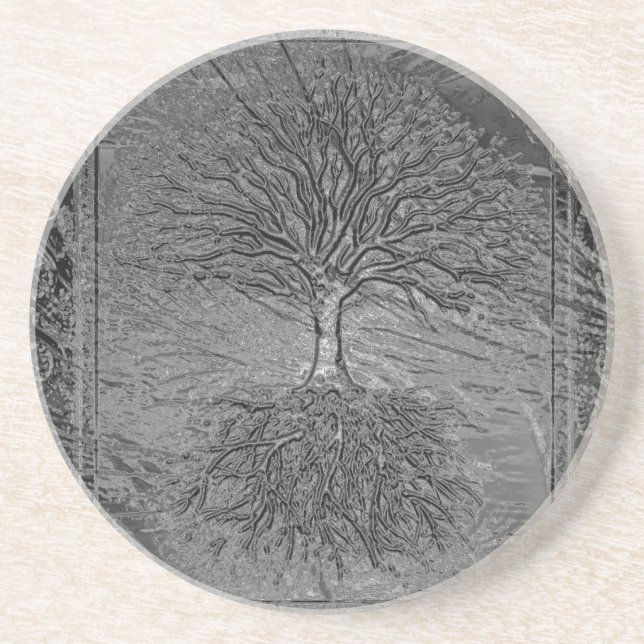 Dessous De Verre En Grès Arbre de chrome de la vie (Devant)