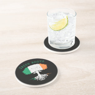 Dessous De Verre En Grès Arbre de la famille des racines irlandaises