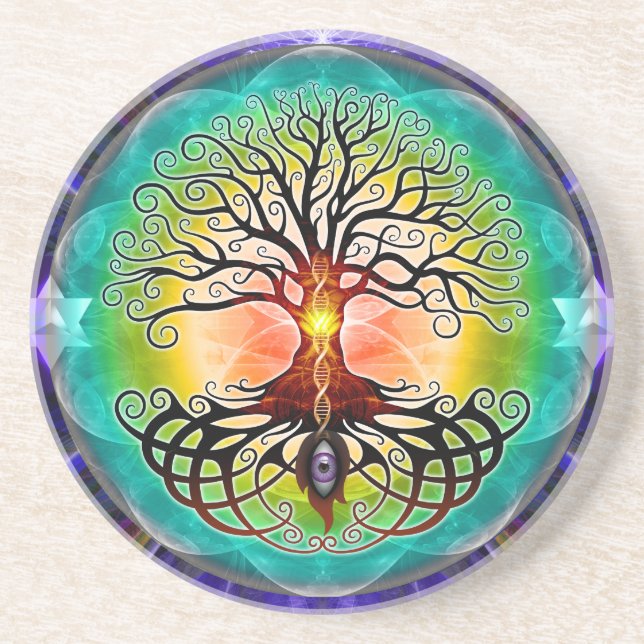 Dessous De Verre En Grès Arbre de la vie (Devant)