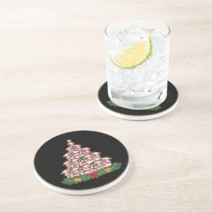 Dessous De Verre En Grès Arbre de Noël Vache Drôle Amateur de Vaches Noël