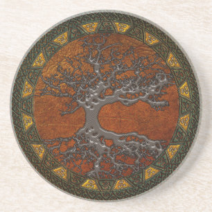 Dessous De Verre En Grès Arbre de vie celtique