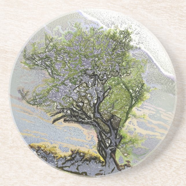 DESSOUS DE VERRE EN GRÈS ARBRES (Devant)