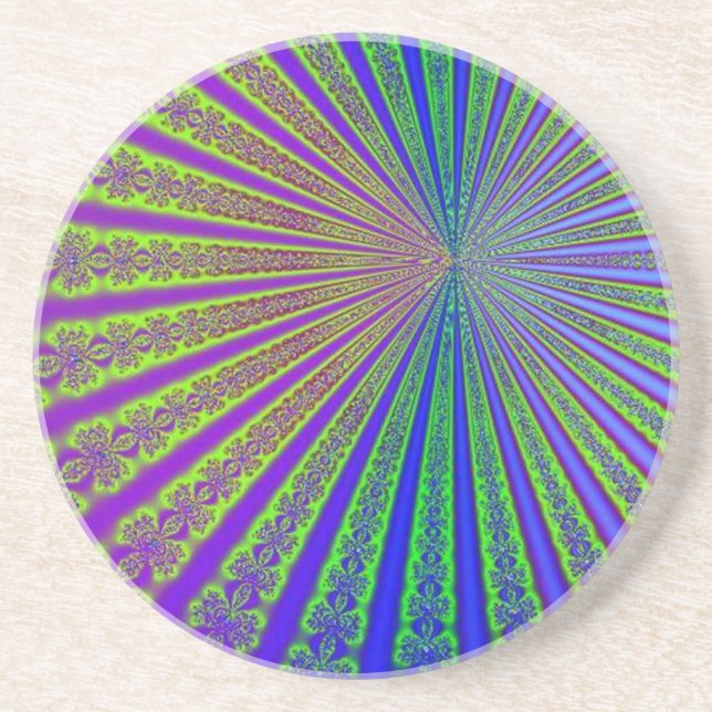 Dessous De Verre En Grès Arc-en-ciel hypnotique (Devant)