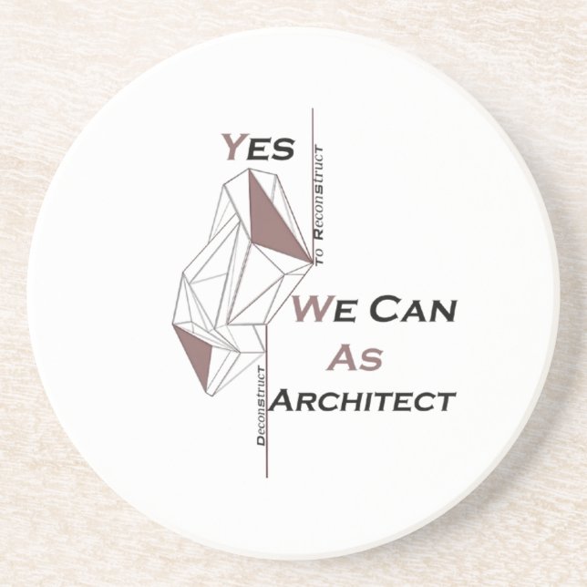 Dessous De Verre En Grès architecture, design moderne, art géométrique, noi (Devant)