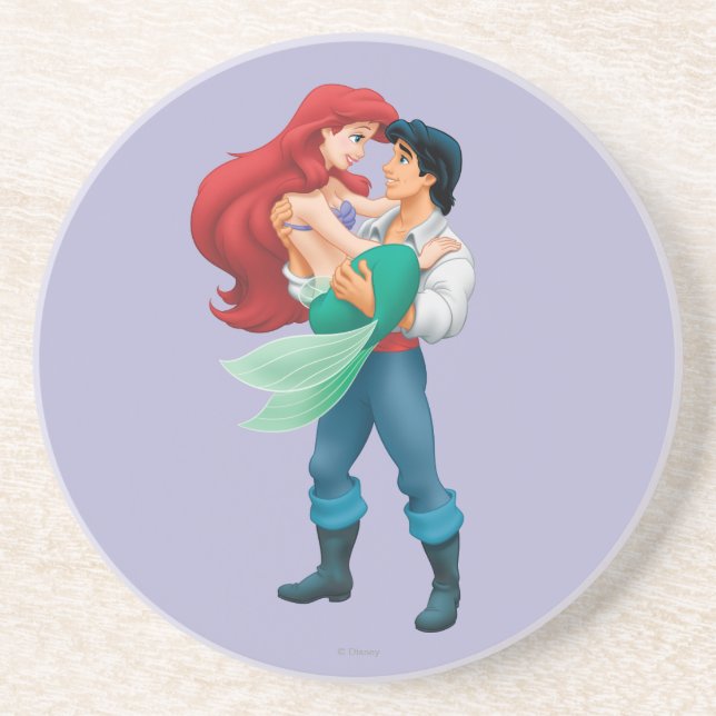 Dessous De Verre En Grès Ariel et le prince Eric (Devant)