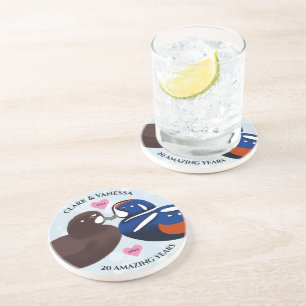 Dessous De Verre En Grès Arlequin Canard Amateur Chaque année Anniversaire