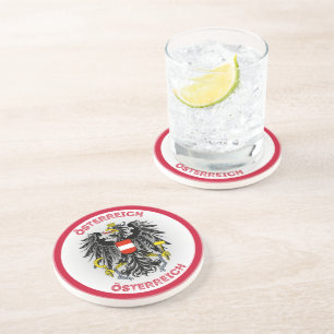 Dessous De Verre En Grès Armoiries d'Autriche de forme circulaire 