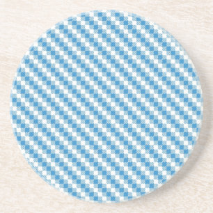 Dessous De Verre En Grès arrière - plan Bleu-blanc de carrés