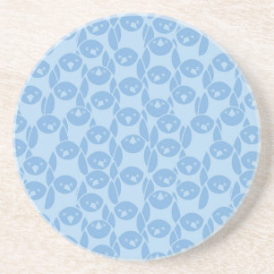 Dessous De Verre En Grès Arrière - plan bleu de motif de pingouins