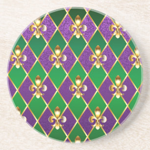 Dessous De Verre En Grès Arrière - plan de bijoux Mardi Gras
