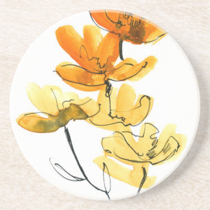 Dessous De Verre En Grès Arrière - plan floral abstrait