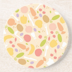 Dessous De Verre En Grès Arrière - plan végétarien de motif de cuisine