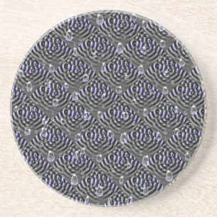Dessous De Verre En Grès Arrosage sur métal gris bleu