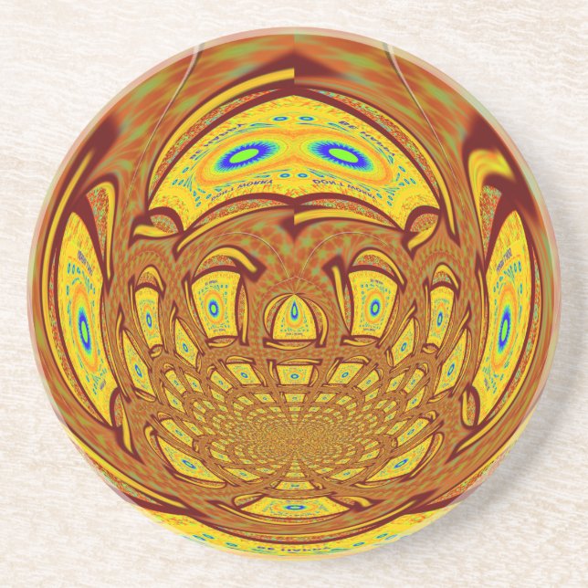 Dessous De Verre En Grès Art de baseball jaune doré Imprimer (Devant)