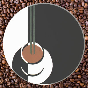 Dessous De Verre En Grès Art Déco vintage, Coupe de Café à la vapeur