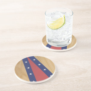 Dessous De Verre En Grès Art inspiré par l'Amérique Drapeaux, Jerseys & 4